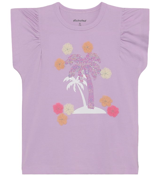 Minymo T-shirt - Violet Dusk m. Palietter