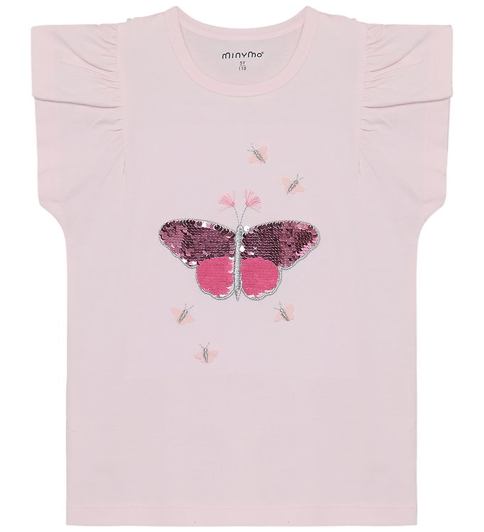 Minymo T-shirt - Raindrops On Roses m. Palietter