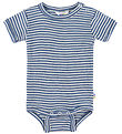 Joha Body k/æ - Uld/Silke - Rib - Blå/Stribet