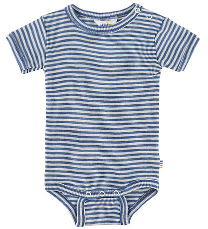 Joha Body k/æ - Uld/Silke - Rib - Blå/Stribet