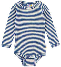 Joha Body l/æ - Uld/Silke - Rib - Blå/Stribet