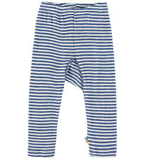 Joha Leggings - Uld/Silke - Rib - Blå/Stribet