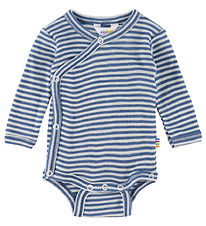 Joha Slå-om Body l/æ - Uld/Silke - Rib - Blå/Stribet