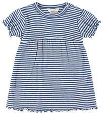 Joha Kjole - Uld/Silke - Rib - Blå/Stribet