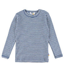 Joha Blouse - Wool/Silk - Rib - Blue/Striped