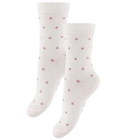 Fuzzies Chaussettes - 2 Pack - Off White/Rose av. Points