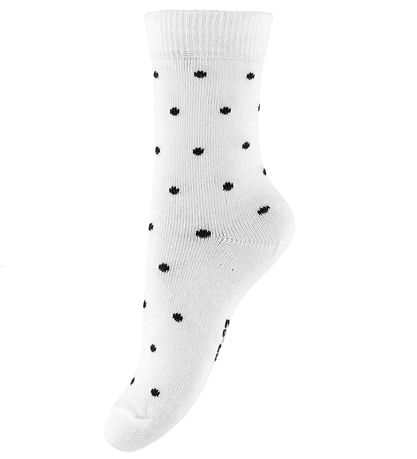 Fuzzies Strømper - 2-pak - Off White/Charcoal Grey m. Prikker