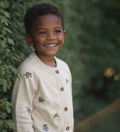 Hanevild Cardigan - Strik - Blueberry - Summer Sand