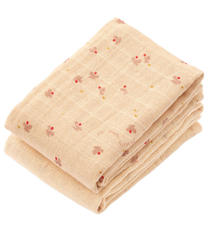 Liewood Lewis muslin tæppe 2-pack 65x65 cm Mini butterfly-apple blossom mix