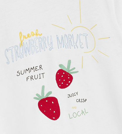 Fliink T-shirt - Sommer Strawberry - Cloud Dancer