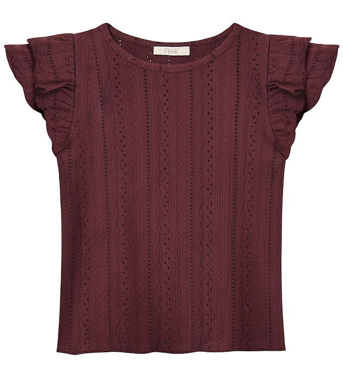 Fliink T-shirt - Hulmønster - Gabby - Burgendy