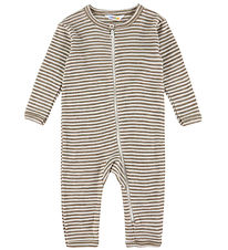 Joha Heldragt - Uld/Silke - Rib - Mørk Beige/Stribet