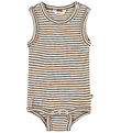 Joha Body u/æ - Uld/Silke - Rib - Mørk Beige/Stribet