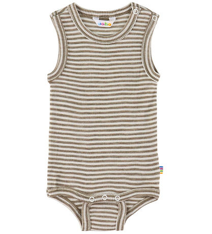 Joha Body u/æ - Uld/Silke - Rib - Mørk Beige/Stribet