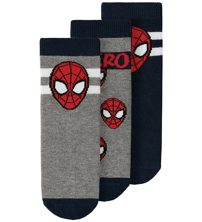 Franky Spiderman Strømper 3-Pak - Navy Blazer - 22/24