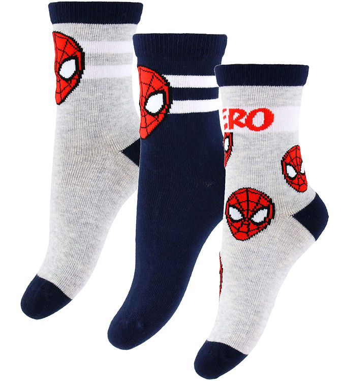 Name it Strømper - 3-Pak - Spiderman - NmmFranky - Navy Blazer/G