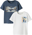 Name It T-shirts - 2-pak - NmmVux - Vintage Indigo/Bright White