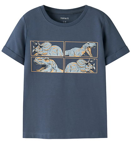 Name It T-shirt - 2-pak - NmmVux - Vintage Indigo/Bright White