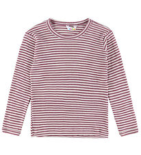 Joha Blouse - Wool/Silk - Rib - Lyng/Striped