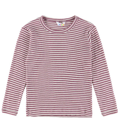 Joha Bluse - Uld/Silke - Rib - Lyng/Stribet