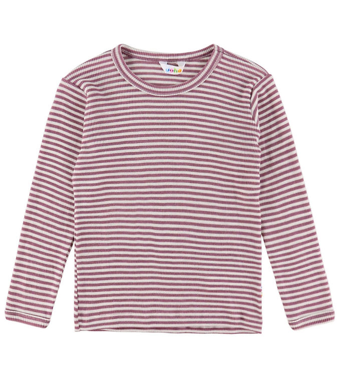 Joha Bluse Heather i Uld/silke Med Striber - Str. 100cm (98/104cm)