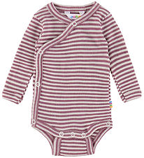 Joha Slå-om Body l/æ - Uld/Silke - Rib - Lyng/Stribet