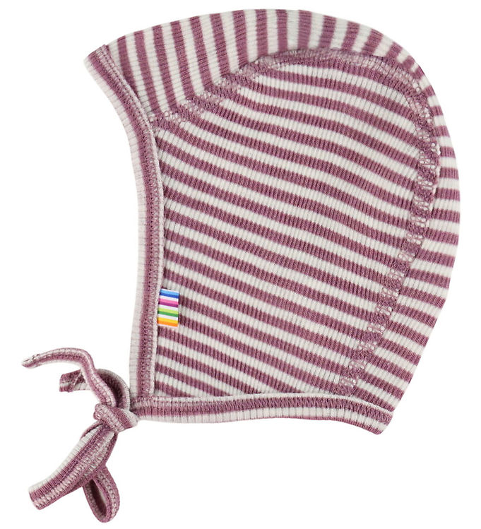 Joha Babyhjelm - Uld/Silke - Rib - Lyng/Stribet