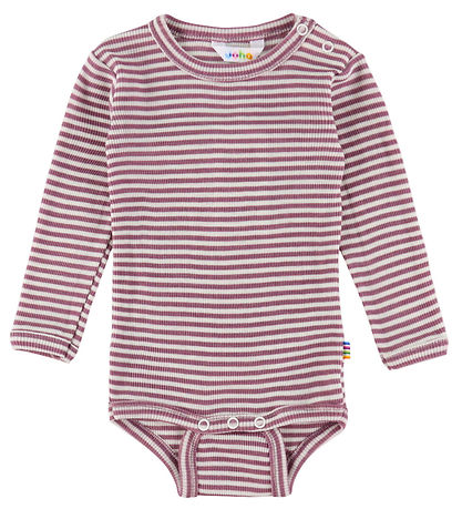Joha Body l/æ - Uld/Silke - Rib - Lyng/Stribet
