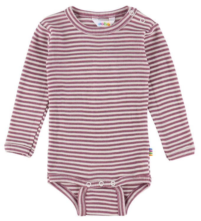 Joha Body l/æ - Uld/Silke - Rib - Lyng/Stribet