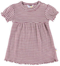 Joha Kjole - Uld/Silke - Rib - Lyng/Stribet