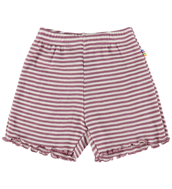 Joha Shorts - Uld/Silke - Rib - Lyng/Stribet