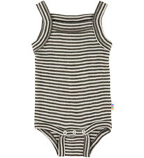 Joha Body u/æ - Uld/Silke - Rib - Mørkebrun/Stribet