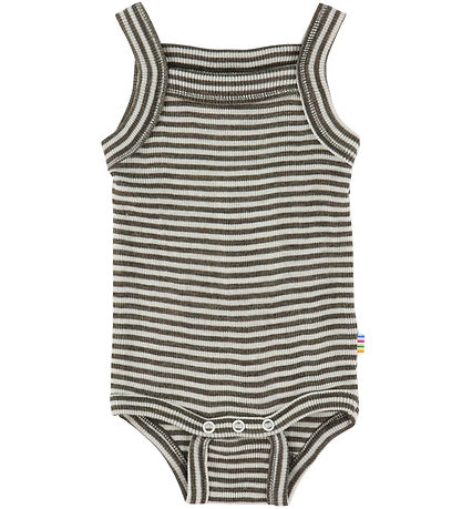 Joha Body u/æ - Uld/Silke - Rib - Mørkebrun/Stribet