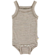Joha Body u/æ - Uld/Silke - Rib - Mørk Beige/Stribet
