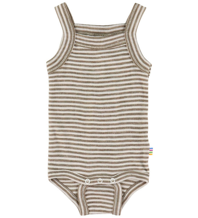 Joha Body u/æ - Uld/Silke - Rib - Mørk Beige/Stribet