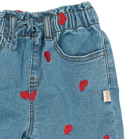 Petit Piao Jeans - PpEva - Light Blue Denim EMB