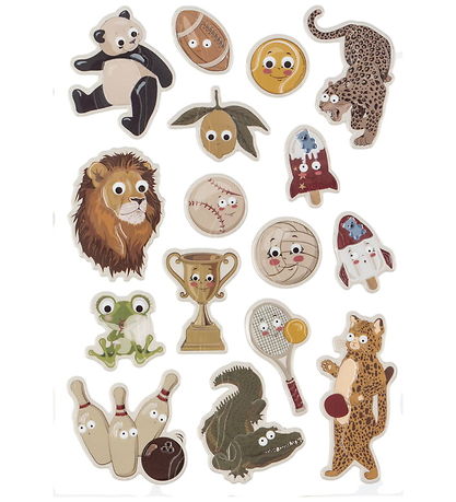 Konges Sløjd Klistermærker - Puffy - 16 Stk. - Animals