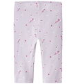 Name It Leggings - NmfVivian - Lavender Fog/White