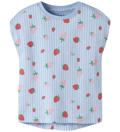 Name It T-shirt - NmfVigga - Chambray Blue/Striped