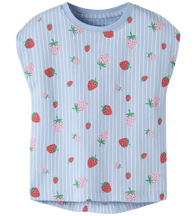 Name It T-shirt - NmfVigga - Chambray Blue/Striped