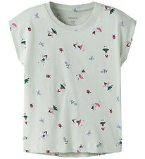 Name It T-shirt - NmfVigga - Pale Aqua/Fairy Garden