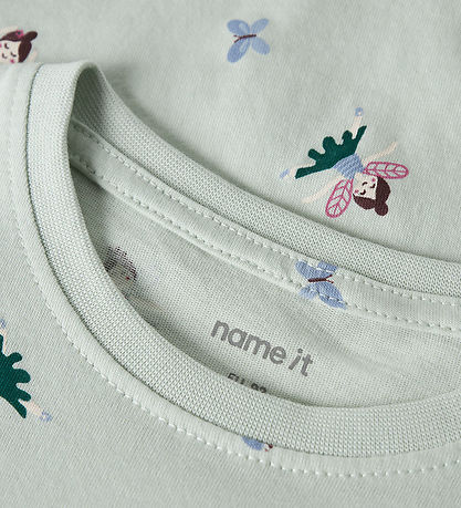 Name It T-shirt - NmfVigga - Pale Aqua/Fairy Garden