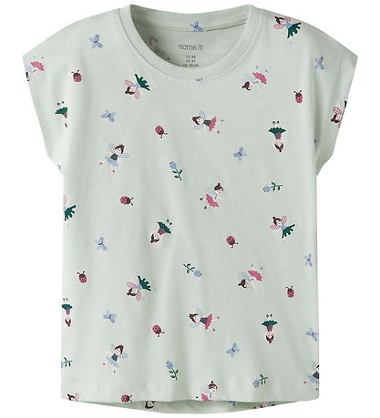 Name It T-shirt - NmfVigga - Pale Aqua/Fairy Garden