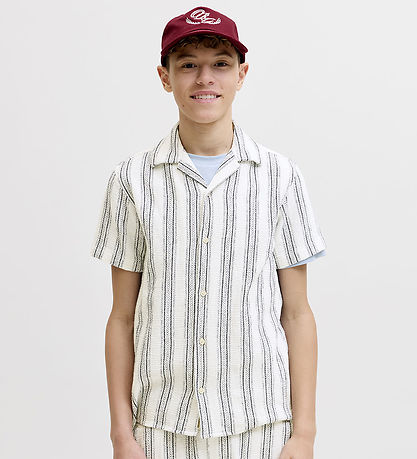 Jack & Jones Skjorte - JjeCoba - Cloud Dancer/Stripes