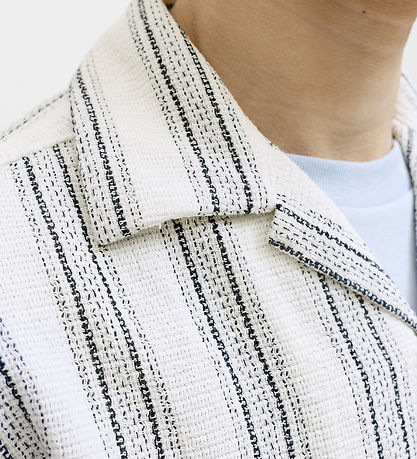 Jack & Jones Skjorte - JjeCoba - Cloud Dancer/Stripes