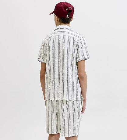 Jack & Jones Skjorte - JjeCoba - Cloud Dancer/Stripes