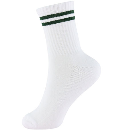 Name It Strømper - 4-pak - NknDona - Bright White/White/Green+Wh
