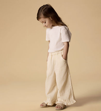 Lil Atelier Bukser - Wide - NmfFolly - Coconut Milk/Sahara Sun