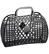Sun Jellies Stor Foldekurv - Retro - Black
