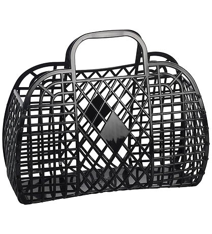 Sun Jellies Stor Foldekurv - Retro - Black